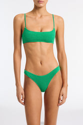 MICA HUBE Green Terry Towelling Crop Bikini Set