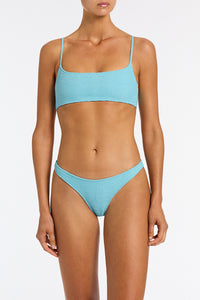 MICA - JORCA Blue Crochet Crop Bikini Set