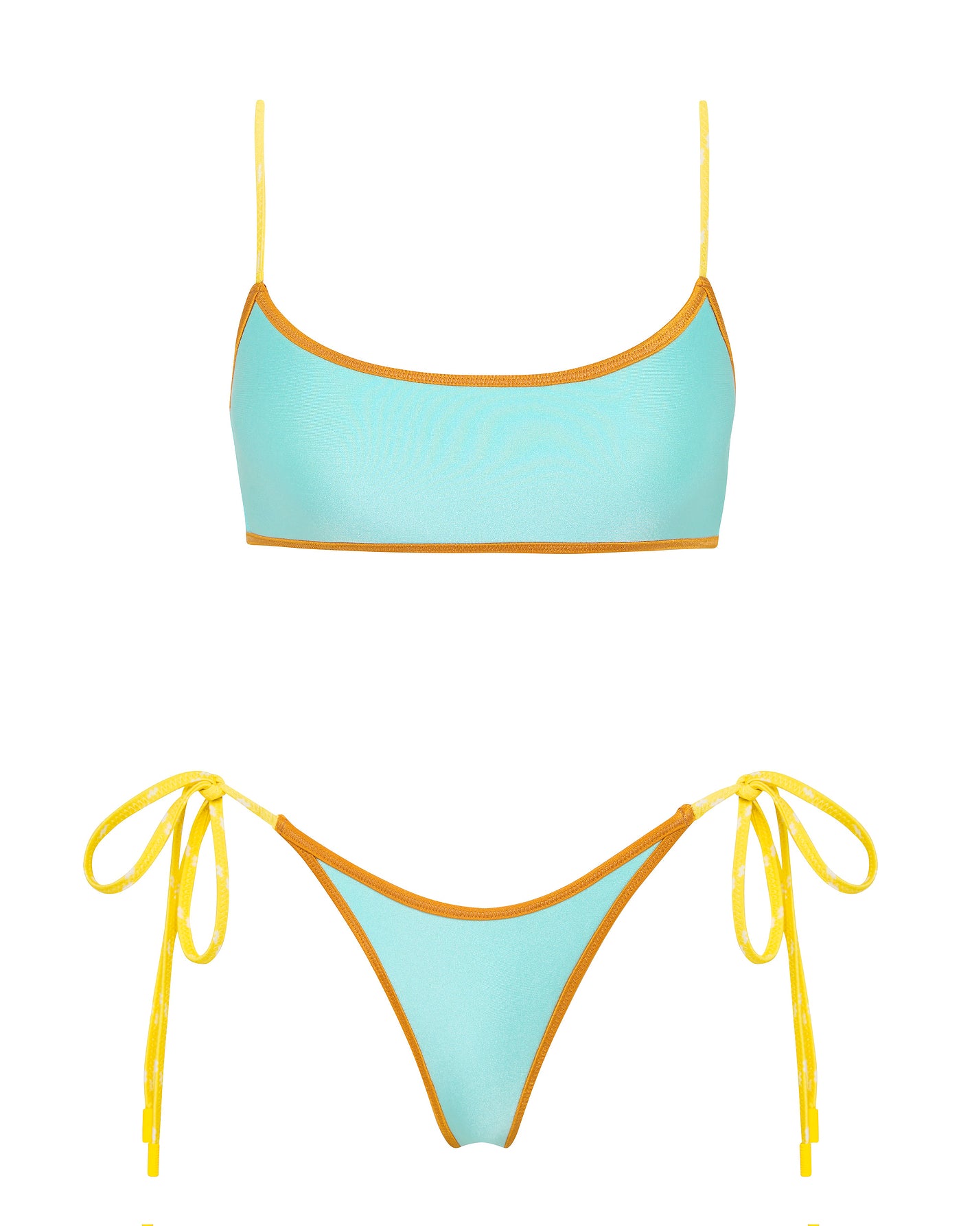 MICA ROQUE Neoprene Crop Bikini Set