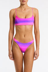 Mica Chari Triangl Pink and Purple Ombre Velvet Bikini 