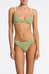 MAIA LEMONADE Crochet Stripe Crop Bikini Set