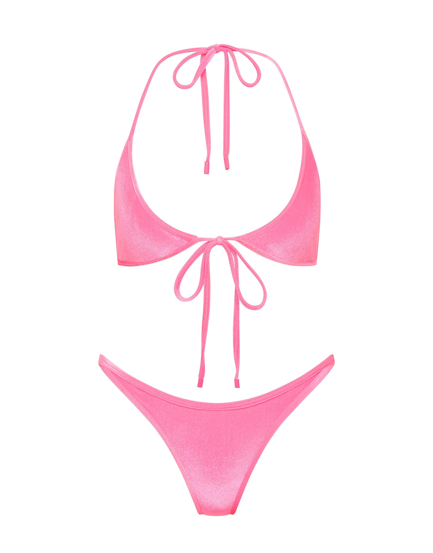 SOFI PINK CANDY VELVET Halter Bikini Set