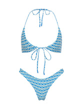 SOFI RIYA Blue Geometric Halter Bikini Set