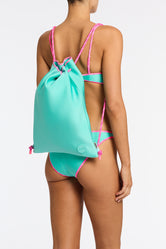 MAIA TURQUOISE Neoprene Scoop Bikini Set