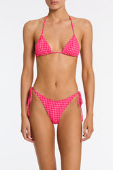 VINCA ADAO Pink Textured Triangle Bikini Set