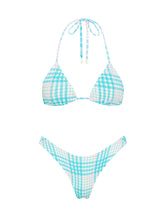 VINCA BLUE BLOSS CHECK Triangle Bikini Set