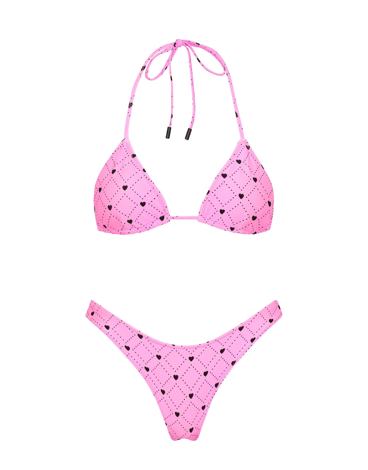 VINCA CASSI Pink Heart Triangle Bikini Set