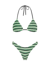 VINCA MINT SLICE STRIPE Terry Towelling Triangle Bikini Set