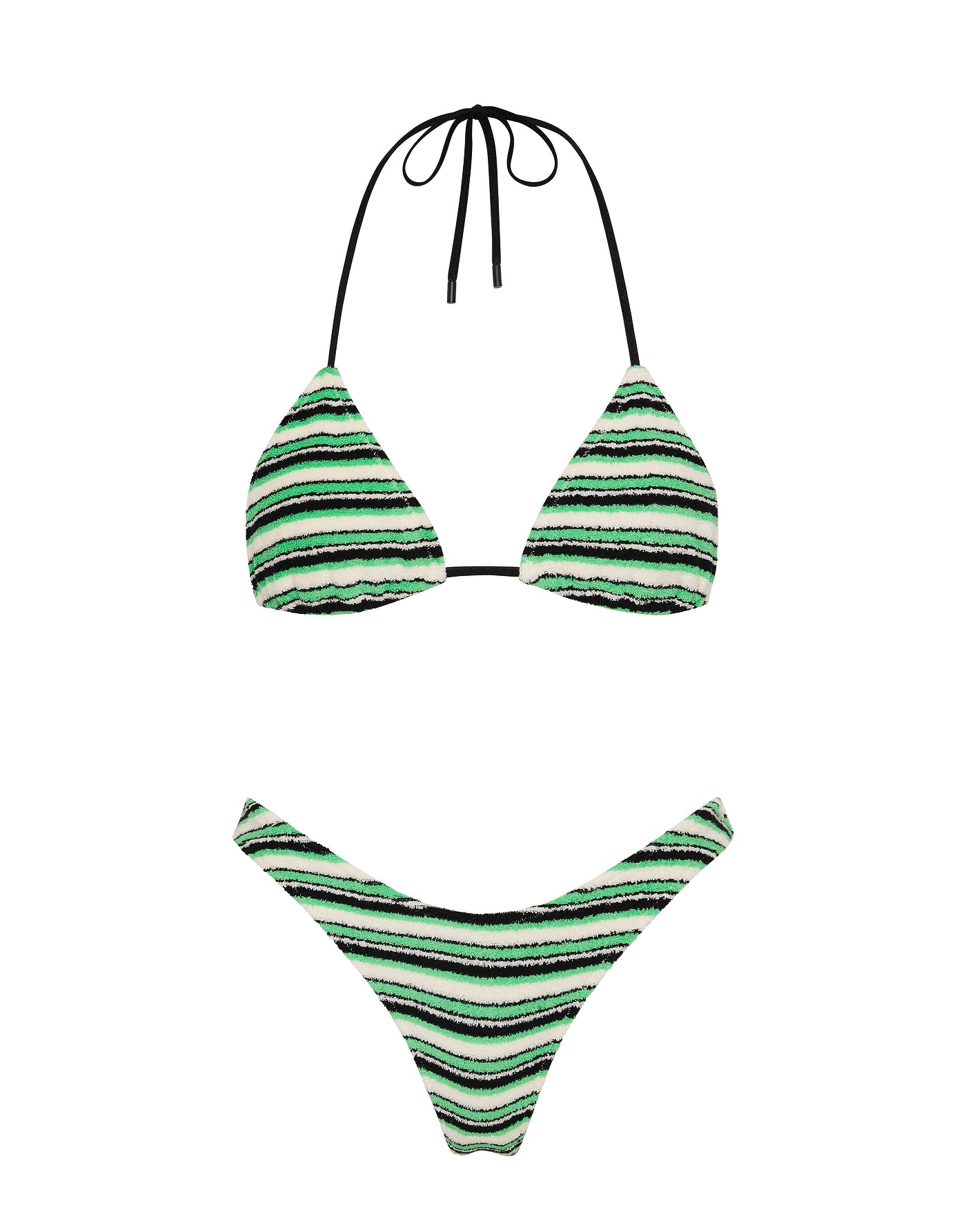 VINCA MINT SLICE STRIPE Terry Towelling Triangle Bikini Set