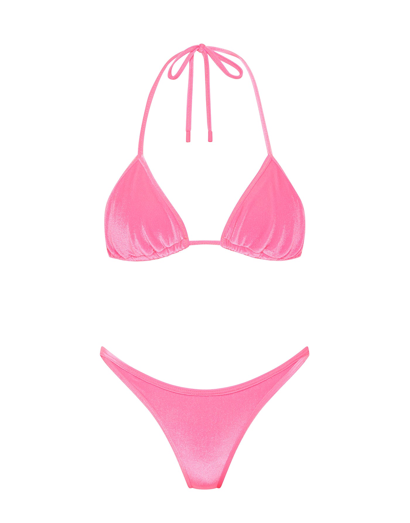 VINCA PINK CANDY VELVET Triangle Bikini Set
