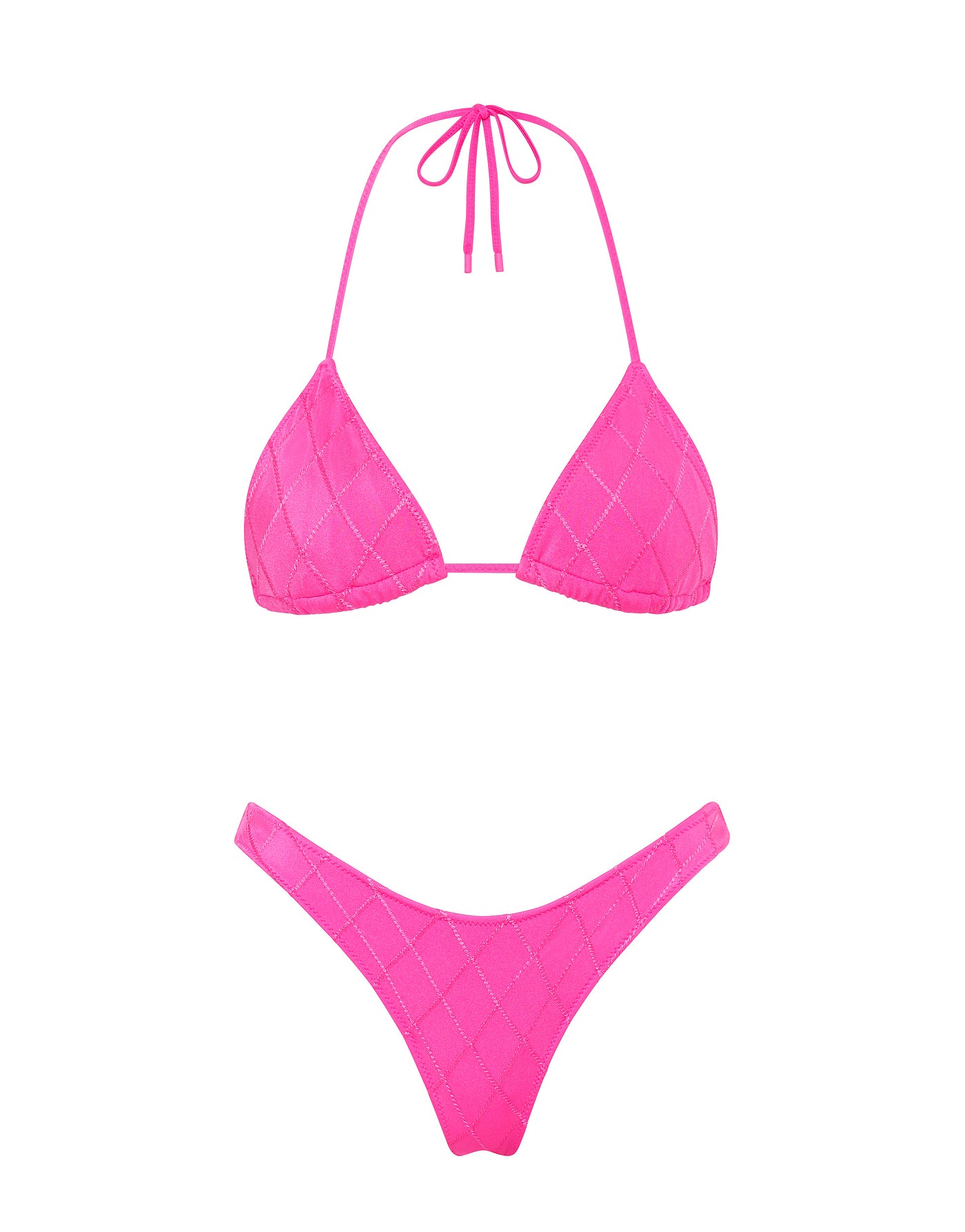 VINCA POMEGRANATE Pink Triangle Bikini Set