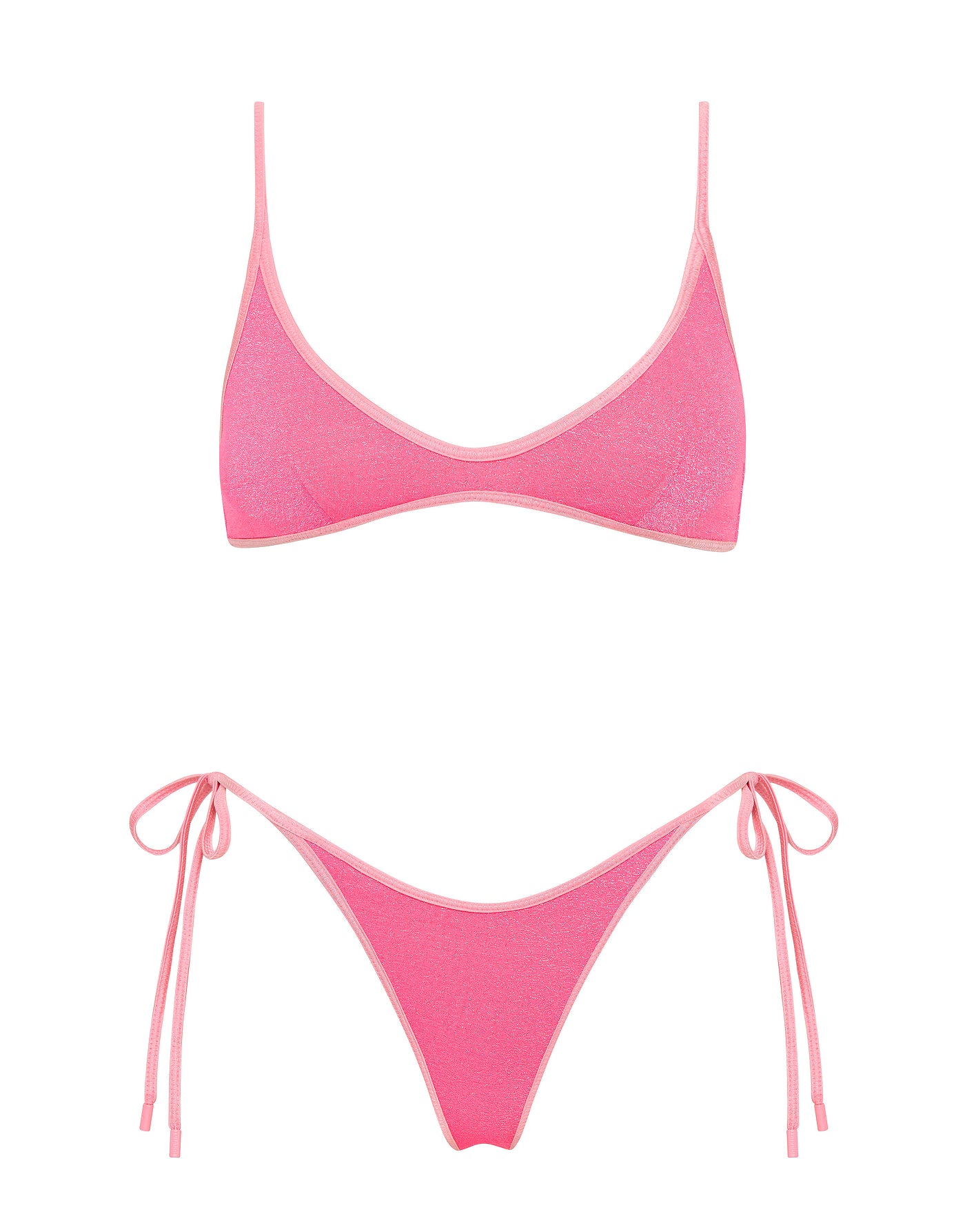 MAIA PINK PUNCH SPARKLE Crop Bikini Set