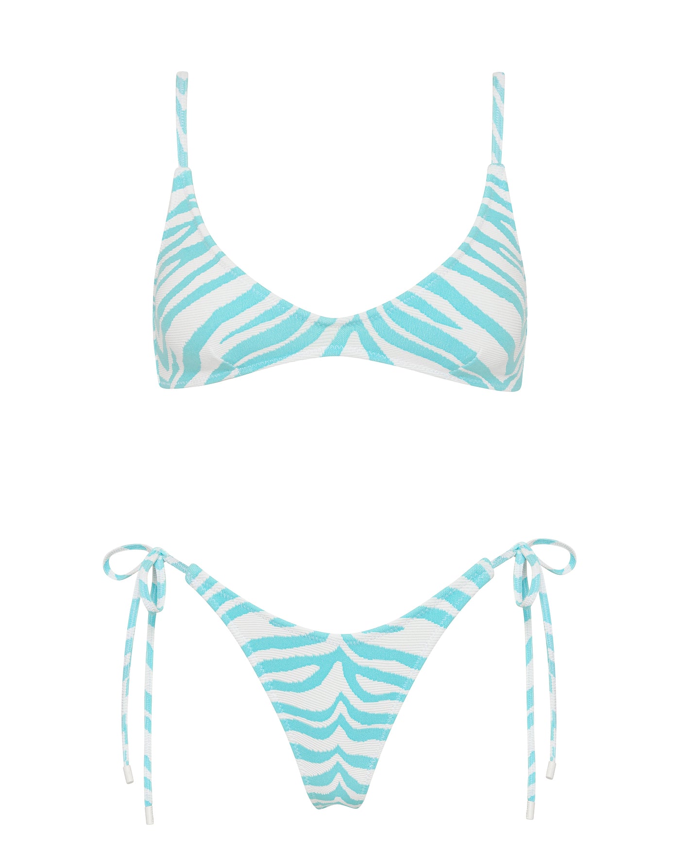 MAIA - SKY ZEBRA SPLASH Crop Bikini Set