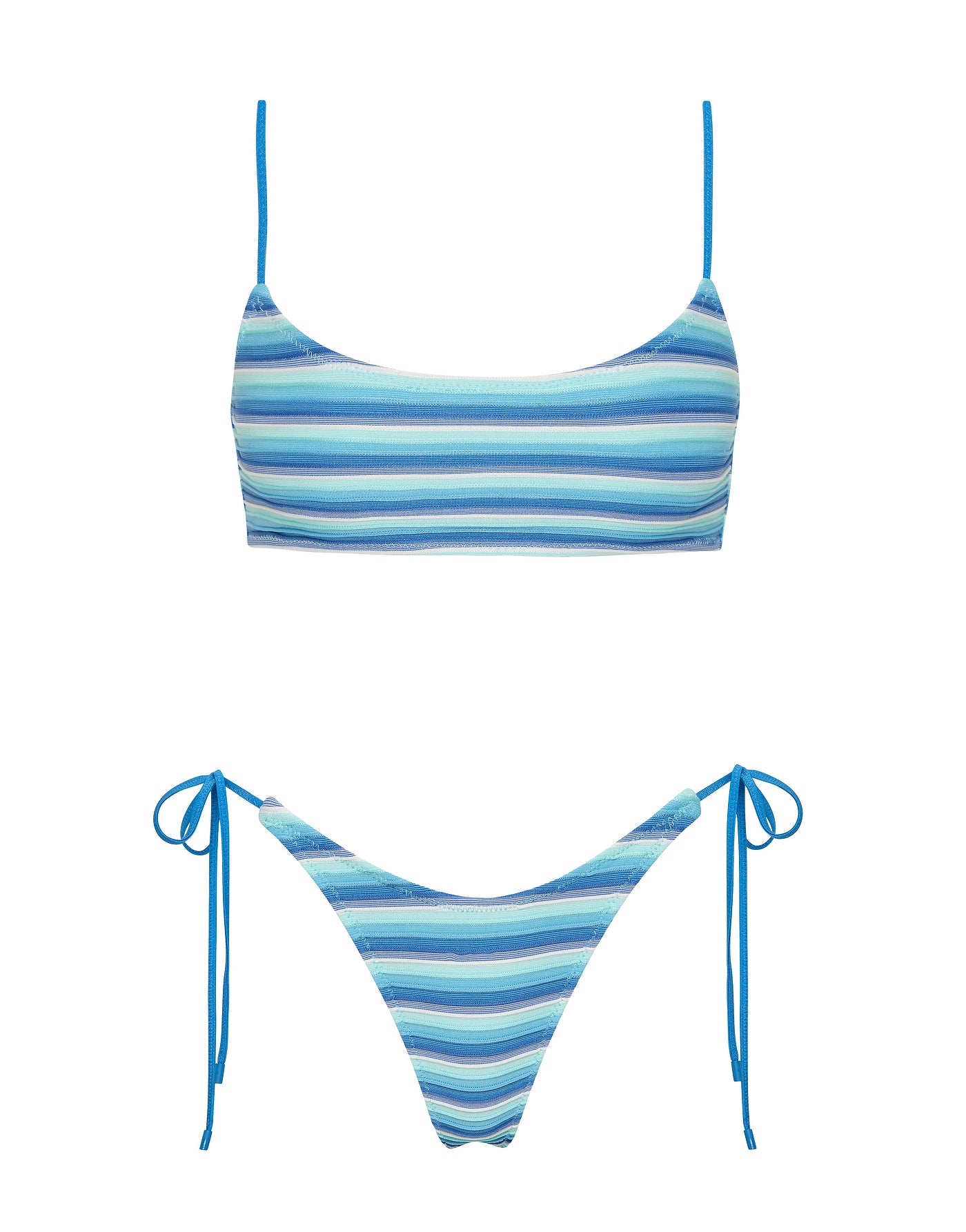 MICA HORIZON BLUE Stripe Scoop Bikini Set