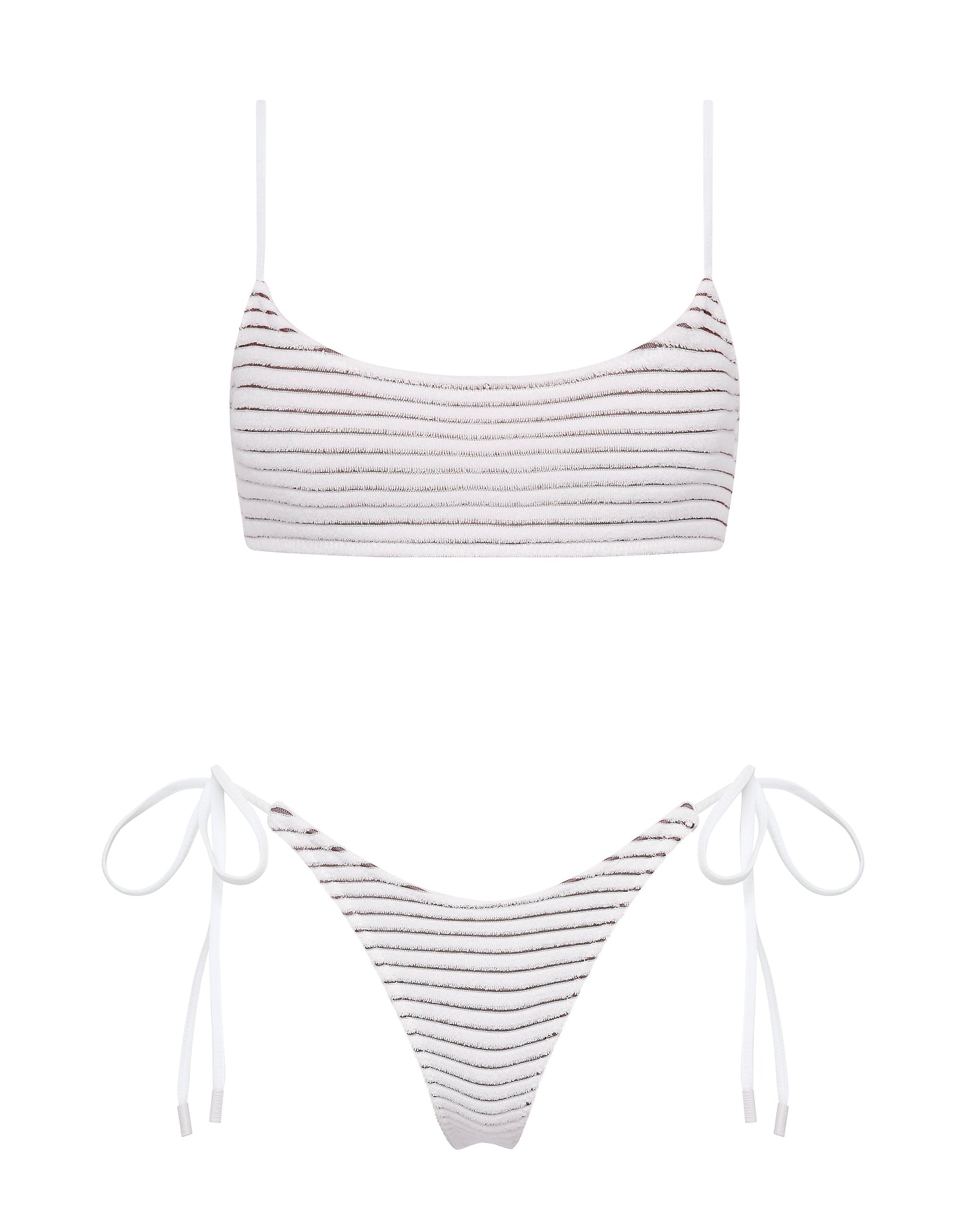 MICA LUSAIL White Terry Towelling Crop Bikini Set