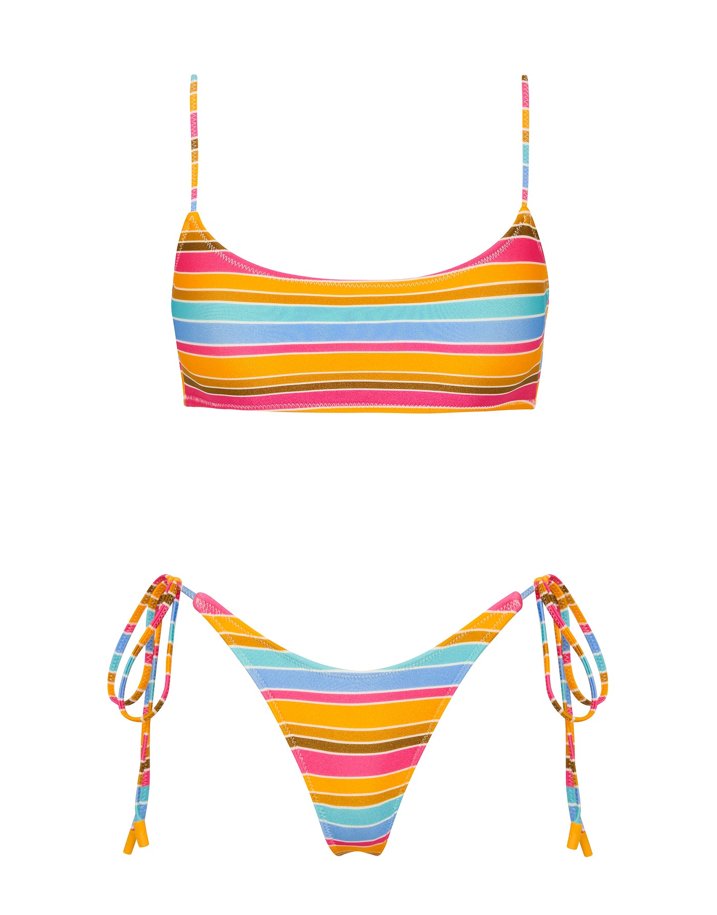 MICA MELON STRIPE Scoop Bikini Set