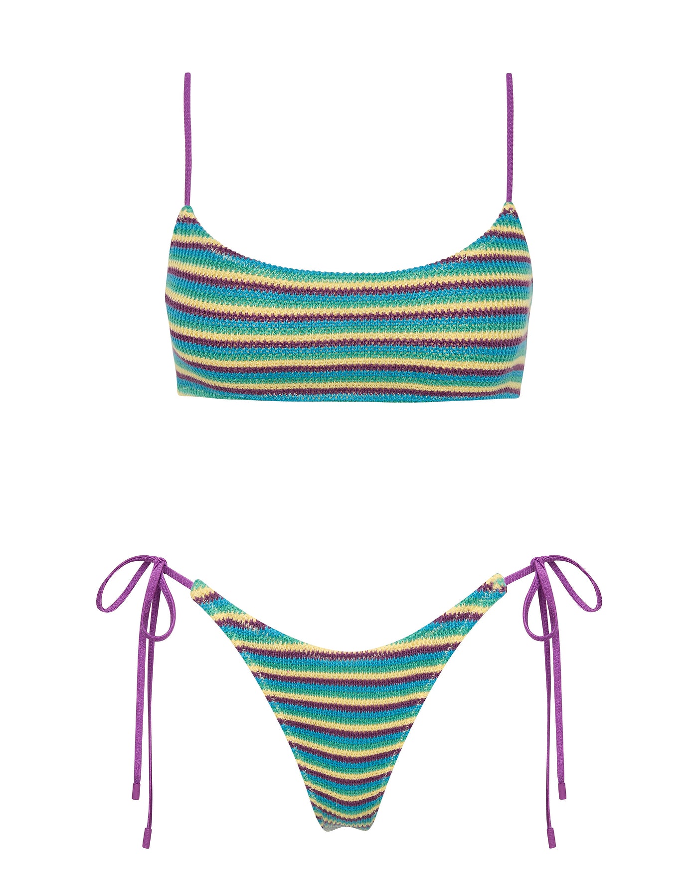 MICA ORCHID CROCHET STRIPE Scoop Bikini Set – Triangl