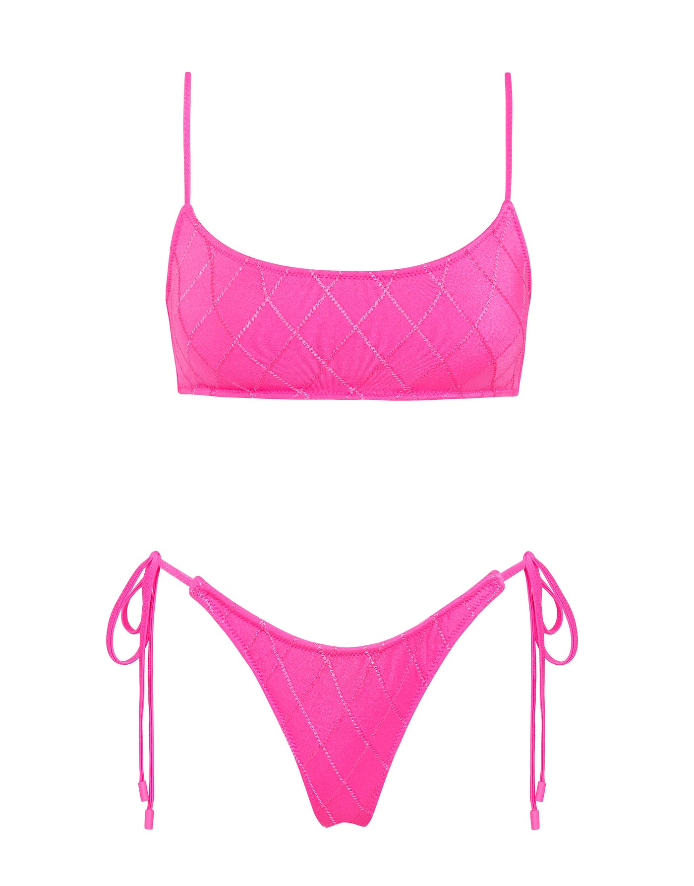 MICA POMEGRANATE Pink Crop Bikini Set
