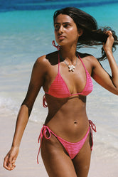 VINCA - MELIN Pink Velvet Triangle Bikini Set