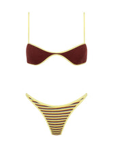 ESTE BUTTER CROCHET STRIPE Crop Bikini Set