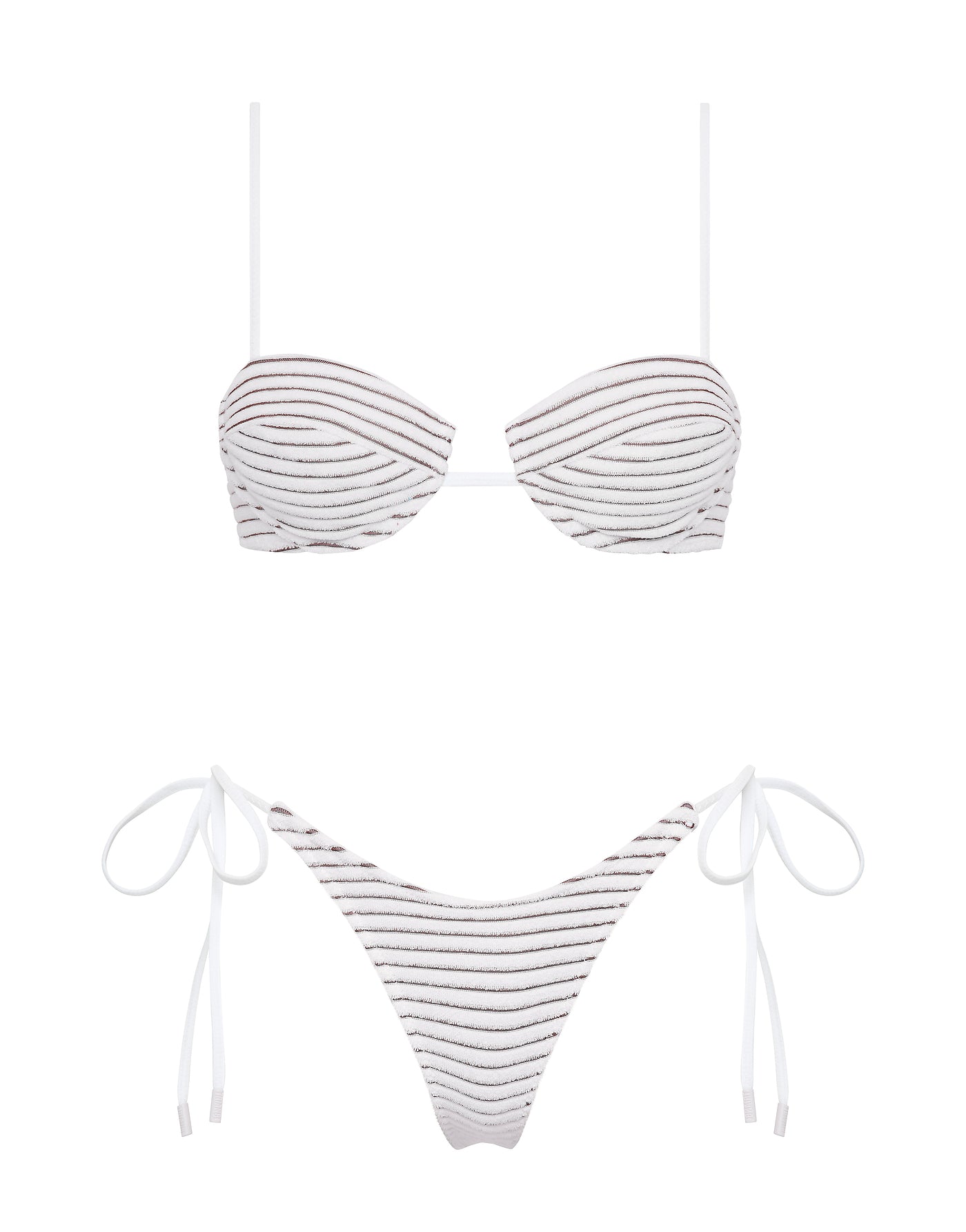 PALMA LUSAIL White Terry Towelling Balconette Bikini Set