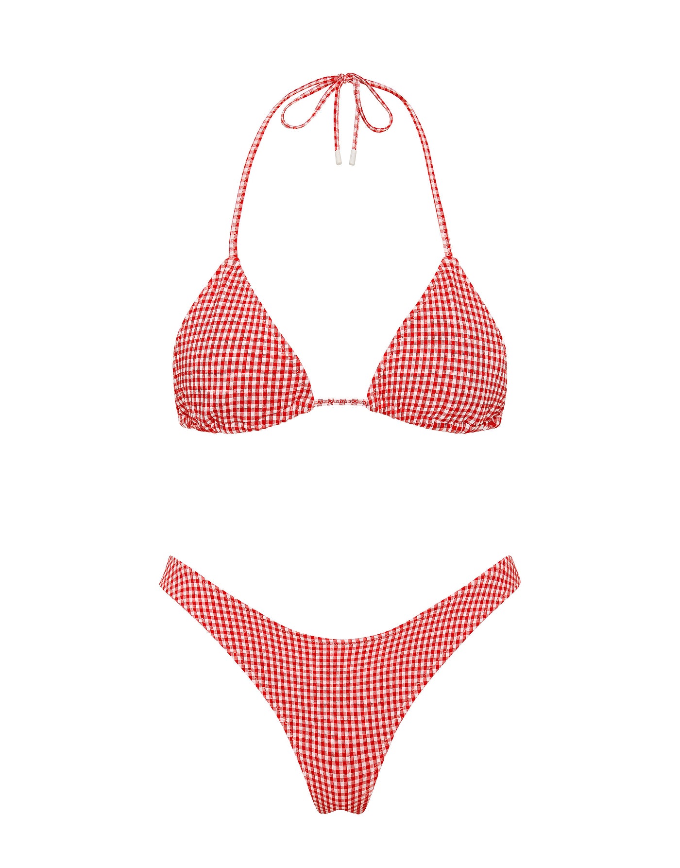 VINCA PRON Red Gingham Triangle Bikini Set