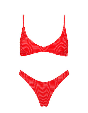 MICA - HUBE Green Terry Towelling Crop Bikini Set