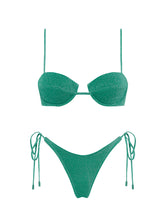 Mala Jaded Sparkle Triangl Bikini Green Lurex 