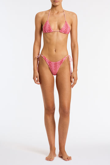 VINCA - ALINA Pink Crochet Triangle Bikini Set | Triangl